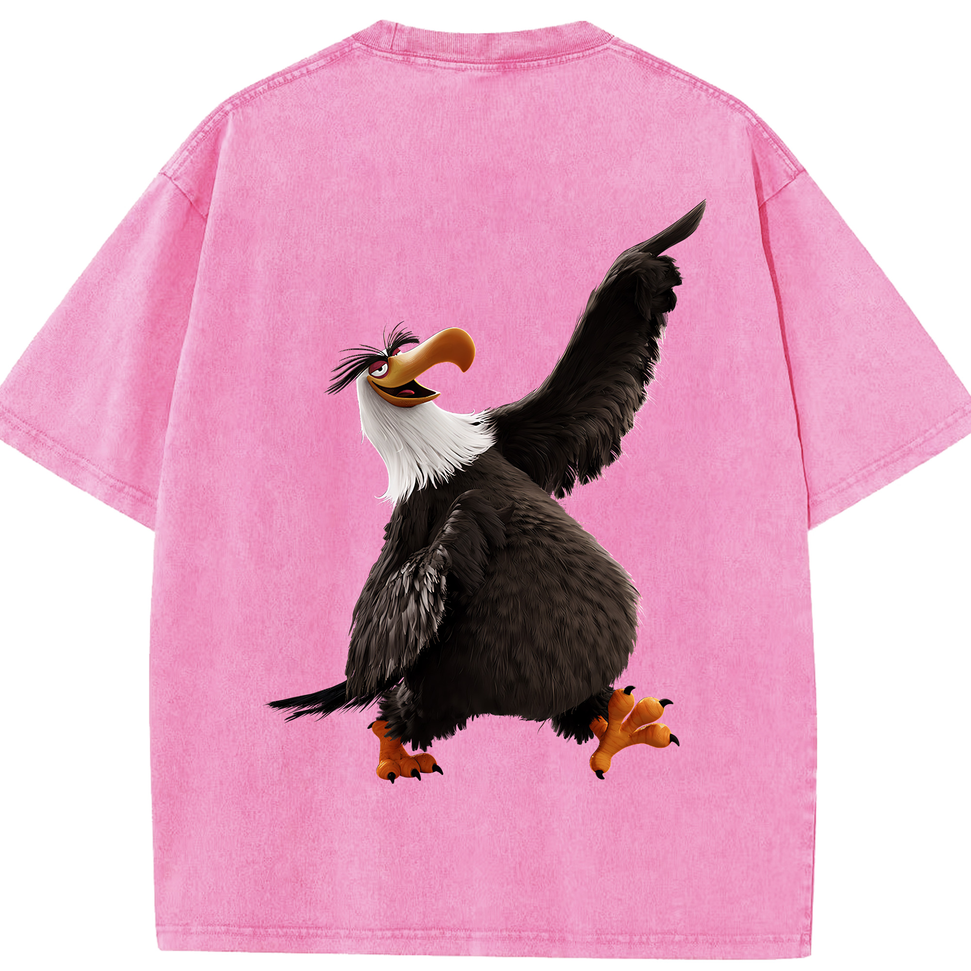 （画像用） Angry Birds アングリーバード 綿100% ヴィンテージ風 半袖Tシャツ（背面プリント）